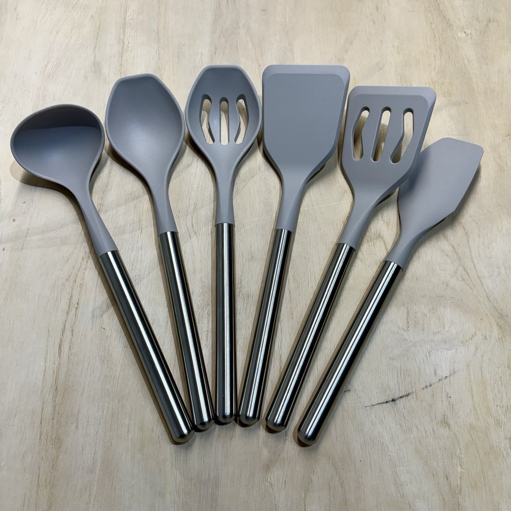 Sabatier 6-Piece Stainless Steel and Silicone Tool Set, Heat Resistant, Kitchen